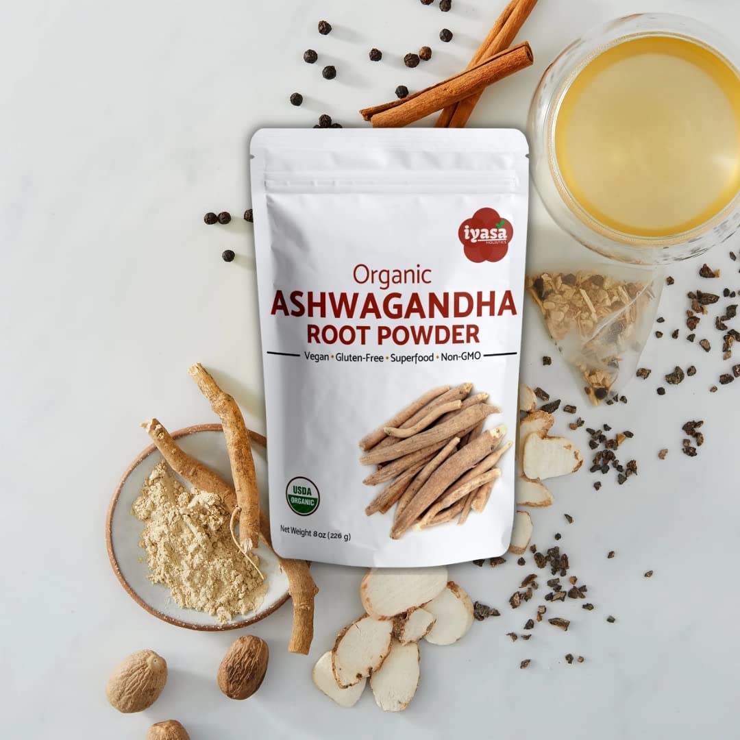 Iyasa Holistics Organic Ashwagandha Powder 16 oz – Natural Superfood Powder to Support Calm, Vitality & Mental Clarity – Withania Somnifera Root Traditional Ayurveda Products