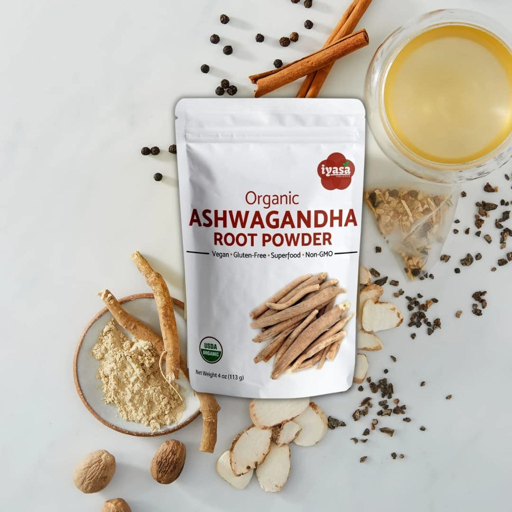 Iyasa Holistics Organic Ashwagandha Powder 16 oz – Natural Superfood Powder to Support Calm, Vitality & Mental Clarity – Withania Somnifera Root Traditional Ayurveda Products