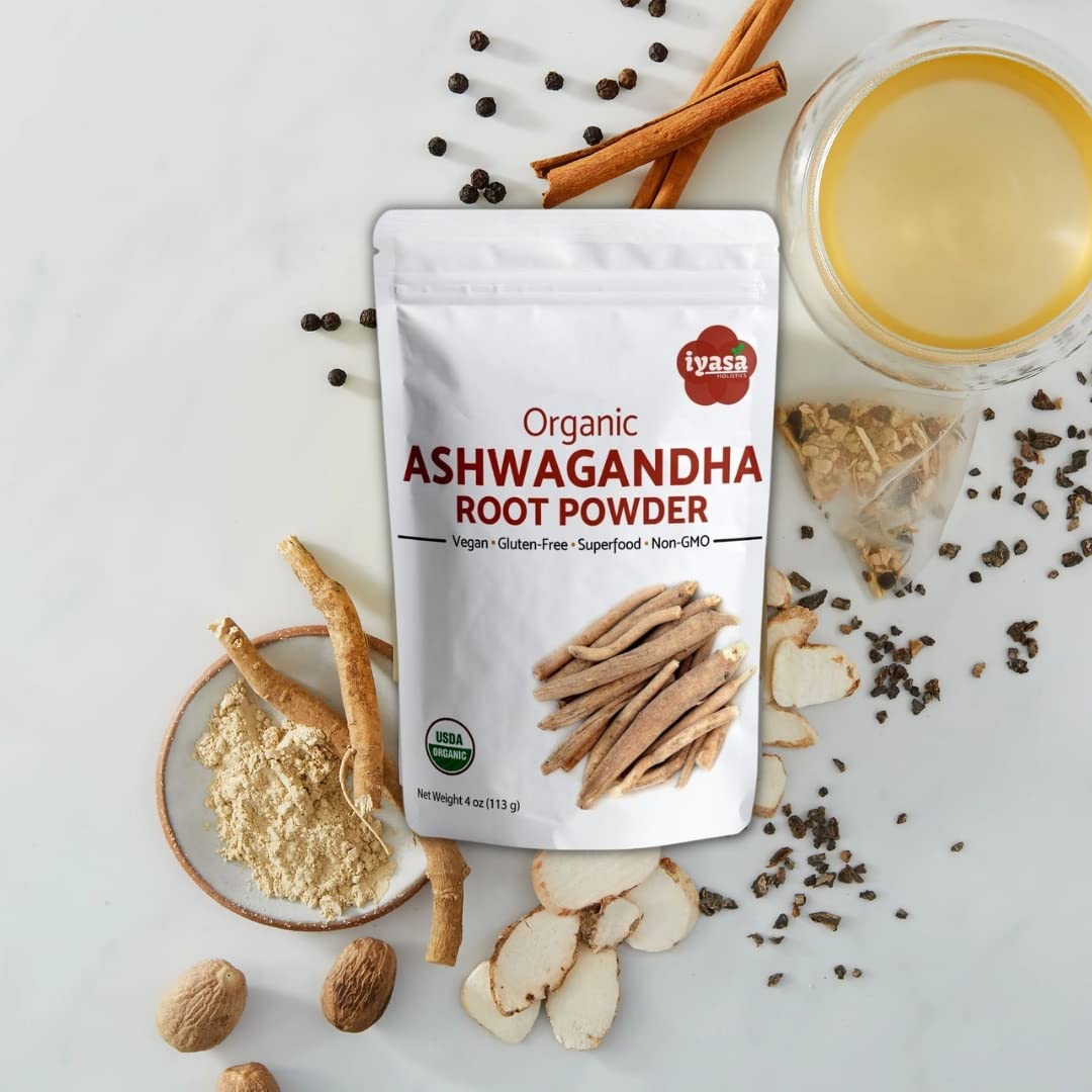 Iyasa Holistics Organic Ashwagandha Powder 16 oz – Natural Superfood Powder to Support Calm, Vitality & Mental Clarity – Withania Somnifera Root Traditional Ayurveda Products