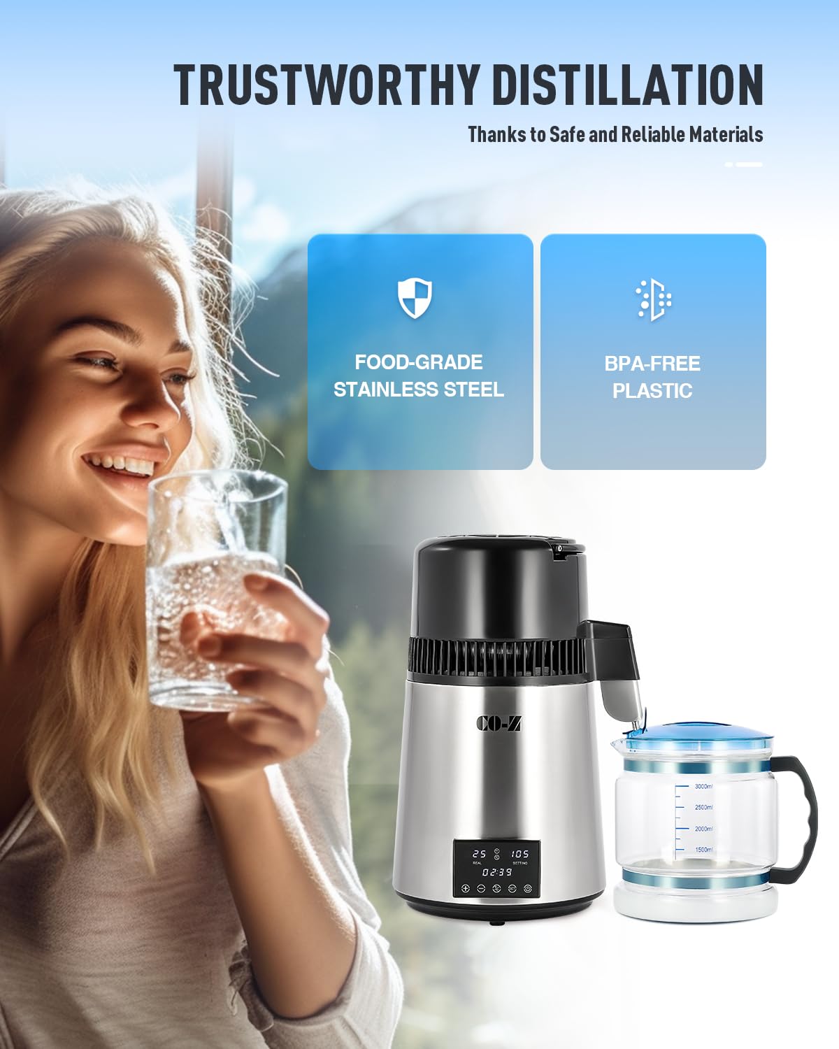 CO-Z 1.1 Gallon Water Distiller