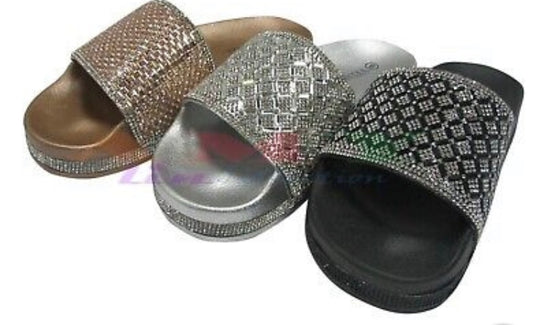 Sparkly Rhinestone Slides - Spin The Yard