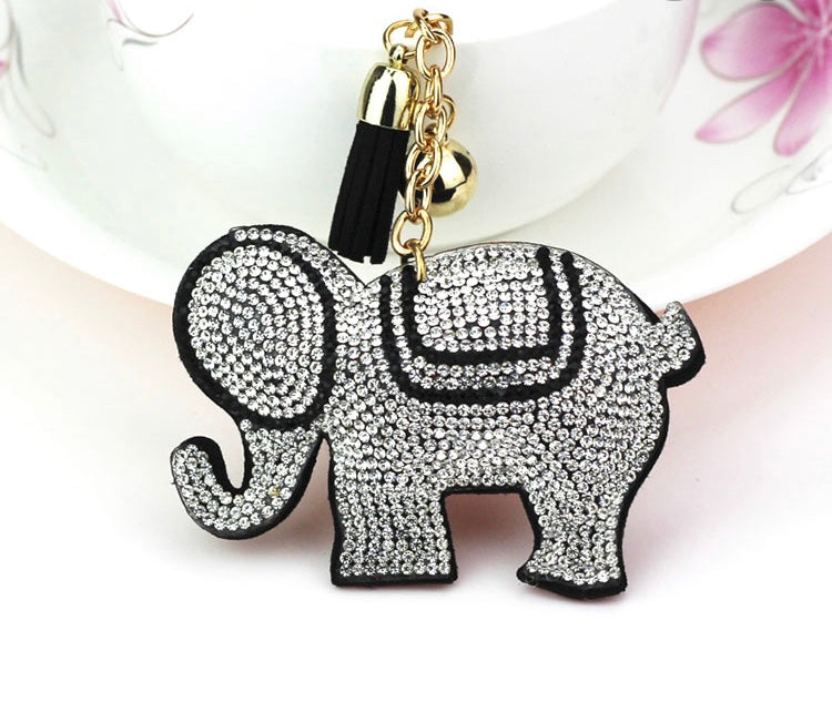 Elephant good luck rhinestone  keychains - Spin The Yard