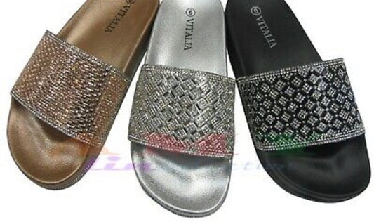 Sparkly Rhinestone Slides - Spin The Yard