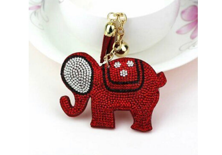 Elephant good luck rhinestone  keychains - Spin The Yard